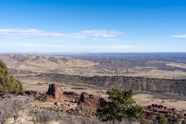 View Downtown Denver Red Rocks Amphitheater Mount Morrison Denver Colorado — ストック写真