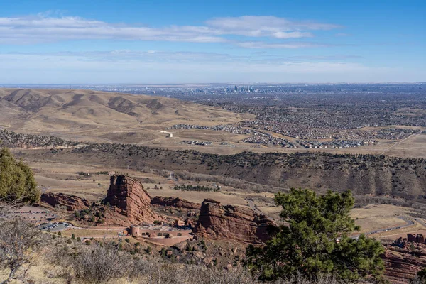 View Downtown Denver Red Rocks Amphitheater Mount Morrison Denver Colorado — ストック写真