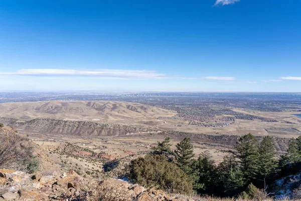 Vista Del Centro Denver Dell Anfiteatro Red Rocks Dal Monte — Foto Stock