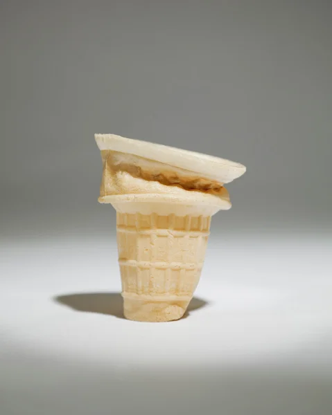 Crumpled Ice Cream Cone — Stock Photo, Image