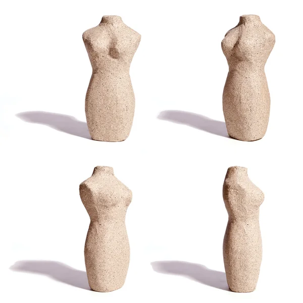 Sten kvinnlig torso, fyra vinklar — Stockfoto