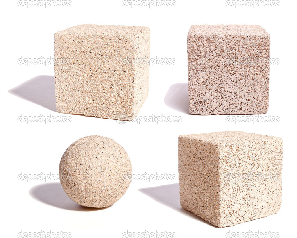 Cubes and Sphere of Stone Texture