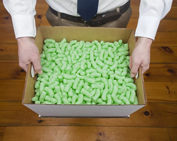 Shipping Peanuts in Box Stock Photo