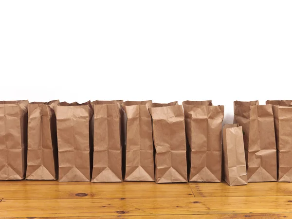 Brown Bags in a Row — Stock Photo, Image