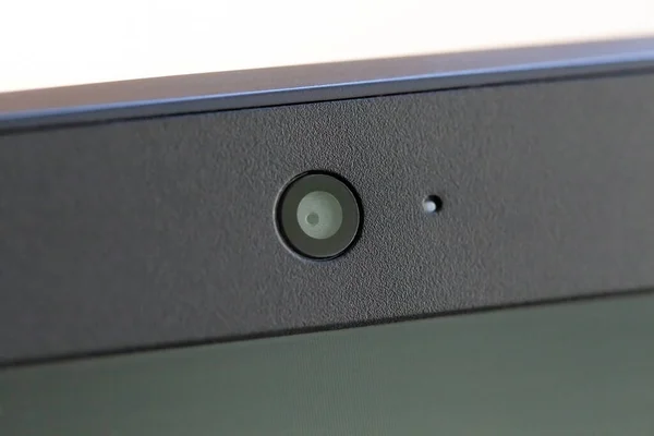 Jednoduchý Notebook Webová Kamera Mikrofon Detail Objektu Makro Extrémní Detailní — Stock fotografie