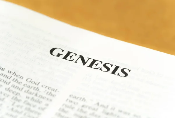 Símbolo Página Título Gênesis Primeiro Livro Antigo Testamento Início Bíblia — Fotografia de Stock