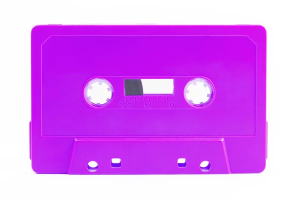 Una Sola Luz Funky Simple Neón Púrpura Cassette Audio Analógico —  Fotos de Stock