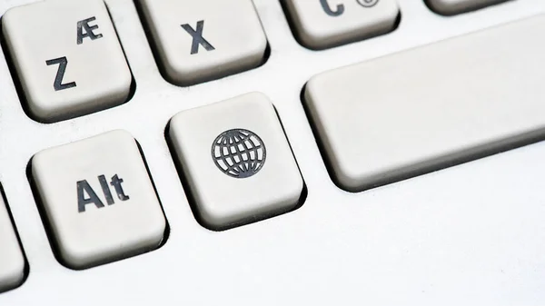 Simple Internet Access Symbol Key Computer Keyboard Earth Globe Network — Stock Photo, Image