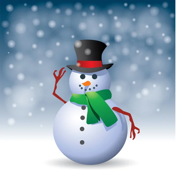 Boneco de neve - Ilustração — Fotografia de Stock