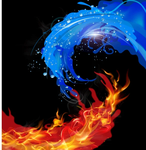 火と水の概念 — ストックベクタ