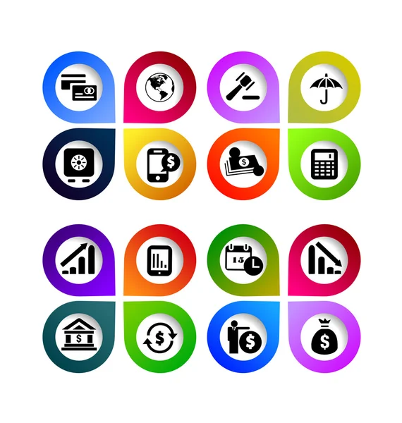 Signo de flecha icono conjunto — Vector de stock