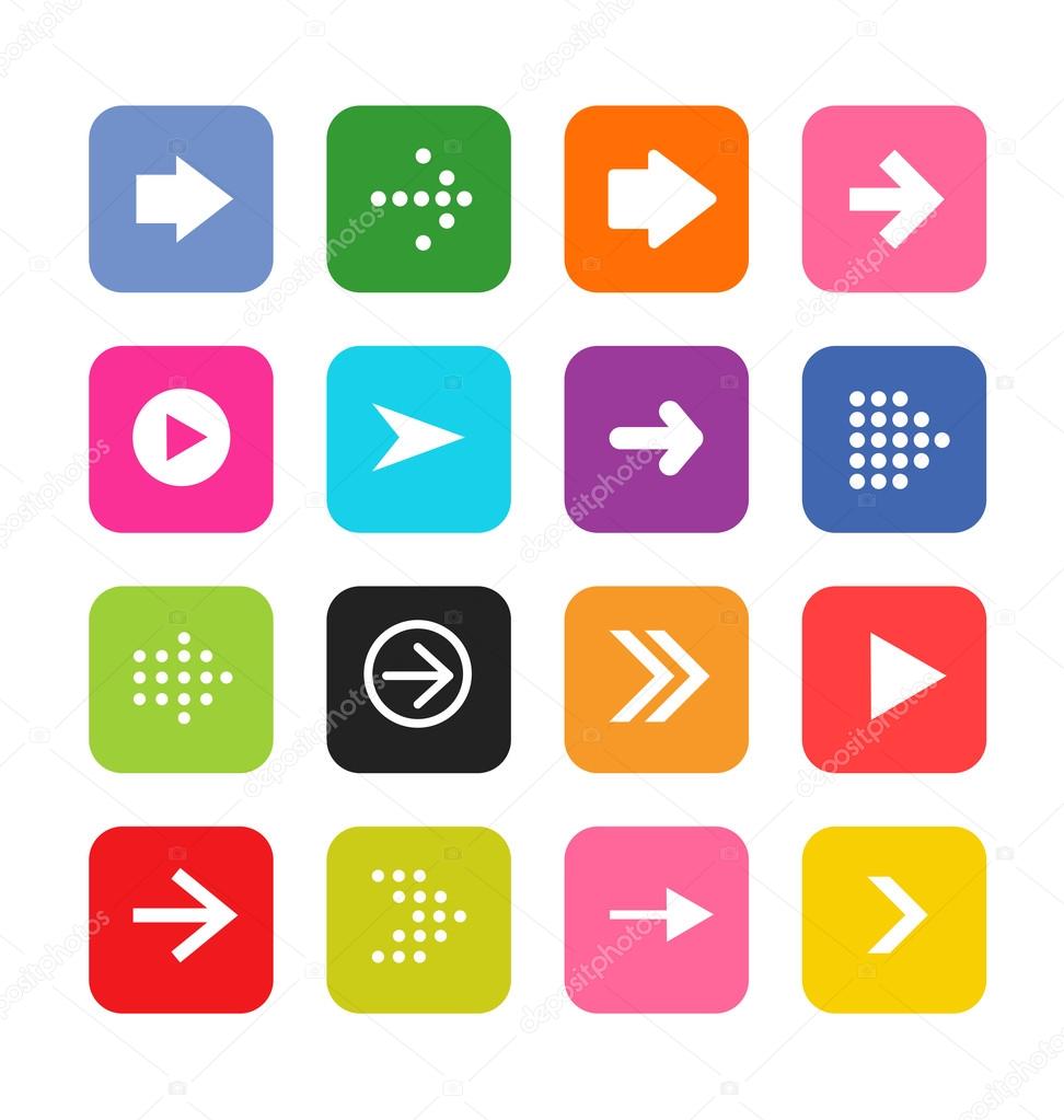 Arrow sign icon set