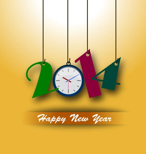 Creative happy new year 2014 design. — Stock Vector