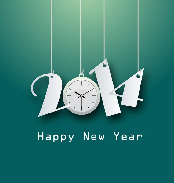 Creative happy new year 2014 design. — Stock Vector