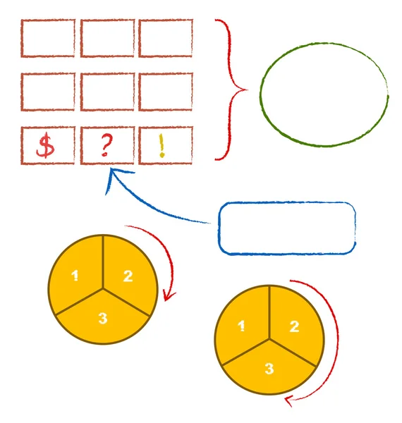 Conjunto de signos gráficos dibujados a mano — Vector de stock