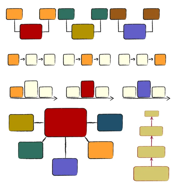 Conjunto de signos gráficos dibujados a mano — Vector de stock