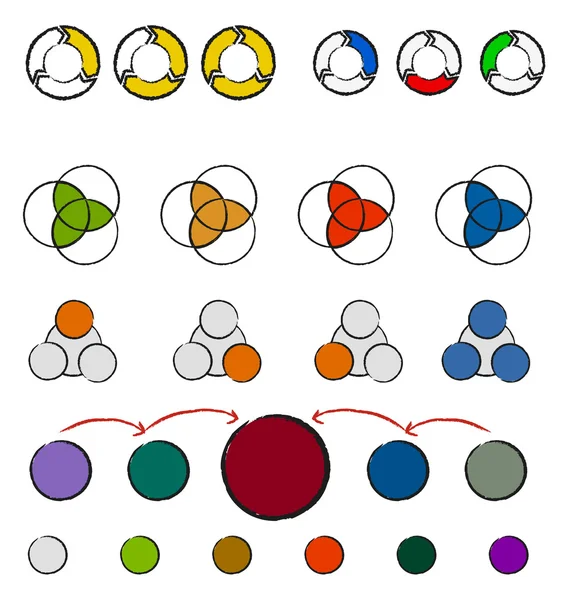 Serie di segni grafici disegnati a mano — Vettoriale Stock