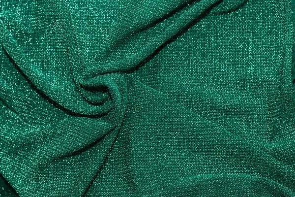 Parlak Işıl Işıl Lurex Kumaş Dokusu Yeşil Renk — Stok fotoğraf