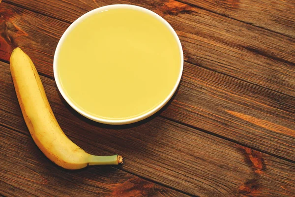 Tropical Yellow Jelly Banana Plate Table — Fotografia de Stock