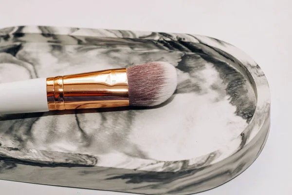 Brush Applying Foundation Concealer Decorative Marble Stand — Stockfoto