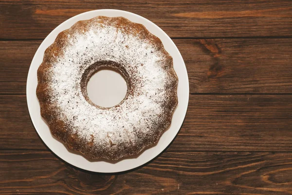 Baked Dessert Cupcake Sprinkled Powder — Stockfoto