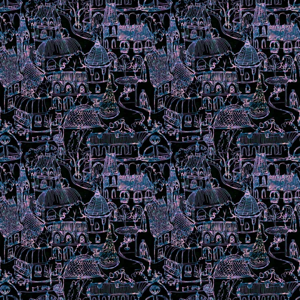 sorunsuz elle çizilmiş eski şehir şekil