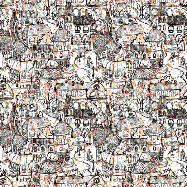 sorunsuz elle çizilmiş eski şehir şekil