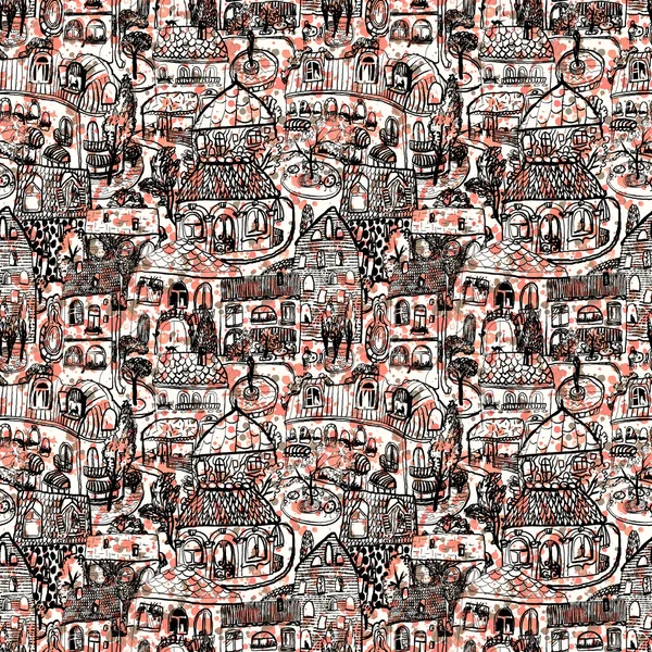 sorunsuz elle çizilmiş eski şehir şekil