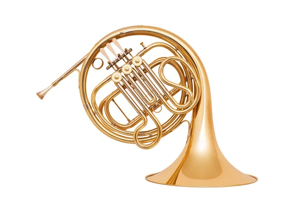 French horn isolated on white background — Stock Photo, Image