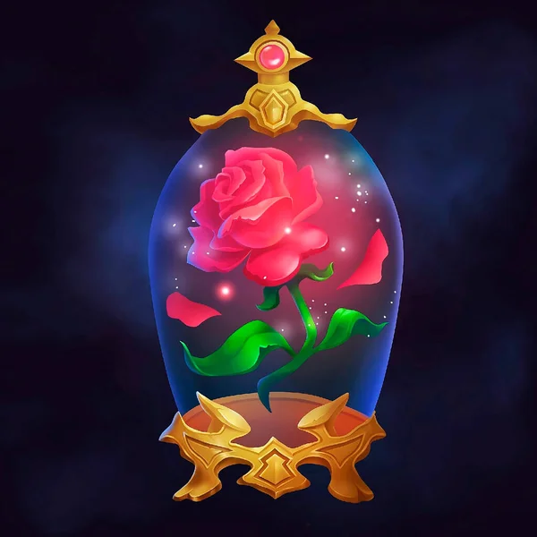 Чарівна Троянда Скляній Посудині — стокове фото