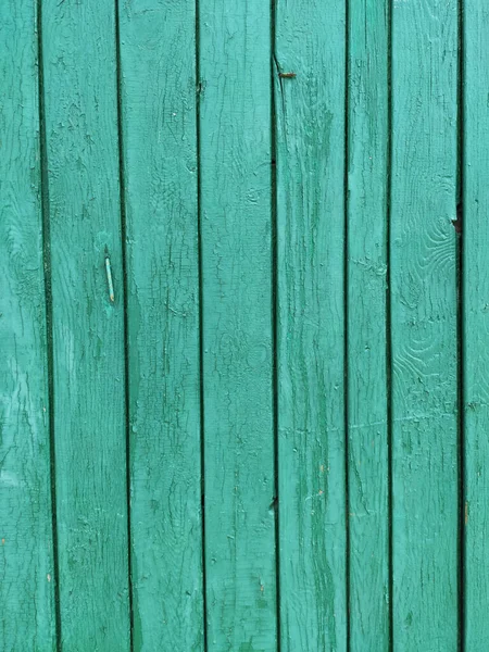 Старая Деревянная Дверь Потрескавшейся Бирюзовой Краской Открытом Воздухе — стоковое фото