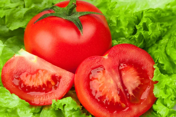 Tomate mit Salat — Stockfoto