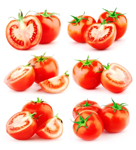 Ein paar Tomaten auf weißem Hintergrund — Stockfoto