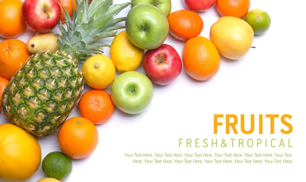 Frutas sobre fondo blanco —  Fotos de Stock