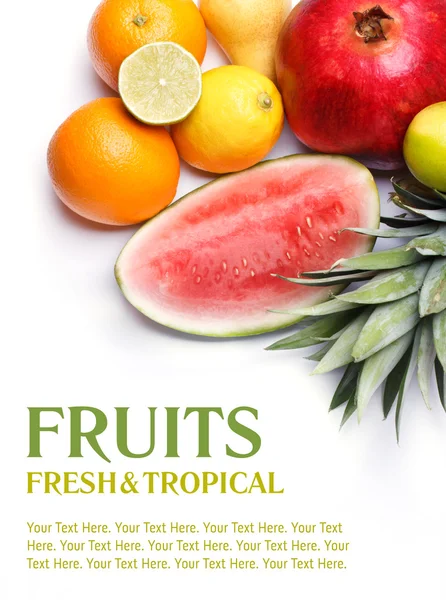 Fruits on white background — Stock Photo, Image
