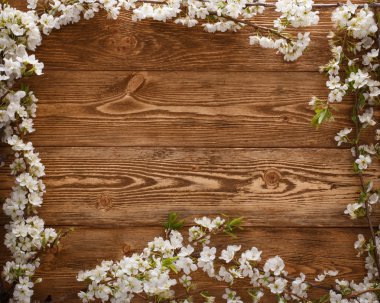 boşaltmak ahşap doku zemin üzerine yaz çiçek