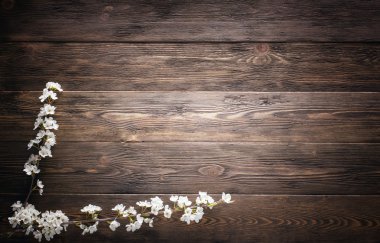 çiçekler boşaltmak ahşap doku zemin üzerine