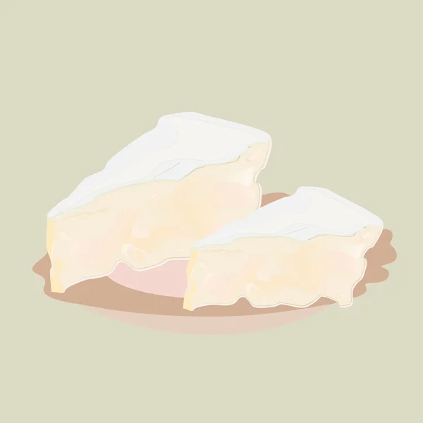 Brie kaas op een schotel — Stockvector
