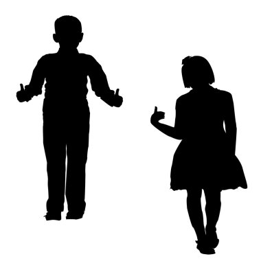 erkek ve kız silhouettes