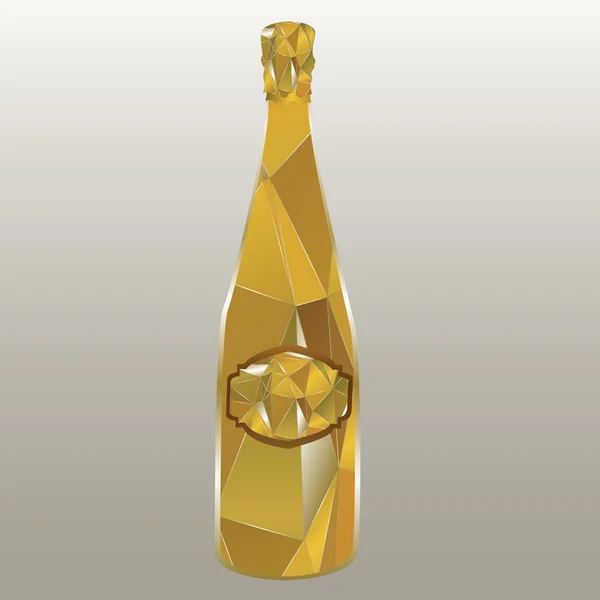 Polygonal flaska guld — Stock vektor