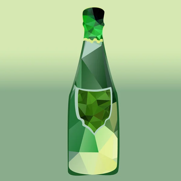 Многоугольная зелёная бутылка — стоковый вектор
