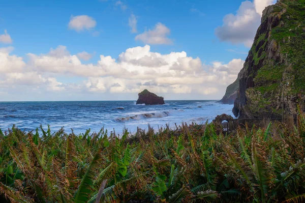 Portekiz 'in Madeira Adaları' ndaki Santana yakınlarındaki sahil ve kayalıklar — Stok fotoğraf