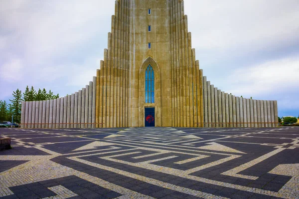 Hallgrimskirkja templom Reykjavik, Izland — Stock Fotó