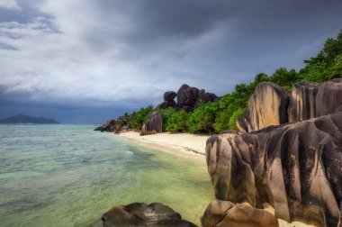 Anse Source Dargent beach at the La Digue Island, Seychelles clipart