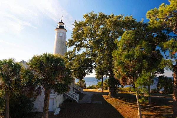 Marks National Wildlife Refuge Lighthouse Florida Marks Light Segunda Estación — Foto de Stock