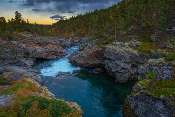 Sunset Ridderspranget Jotunheimen National Park Norway Ridderspranget Also Known Knights — Stock Photo, Image