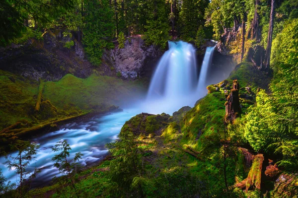 Sahalie Falls Στον Ποταμό Mckenzie Βρίσκεται Στο Willamette Εθνικό Δάσος — Φωτογραφία Αρχείου