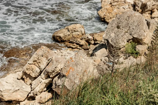 Costa Rocosa Del Mar Negro Ciudad Sebastopol Paisaje Fotografía —  Fotos de Stock