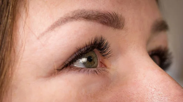 Close Portrait Woman Makeup Green Eyes — Stock Photo, Image