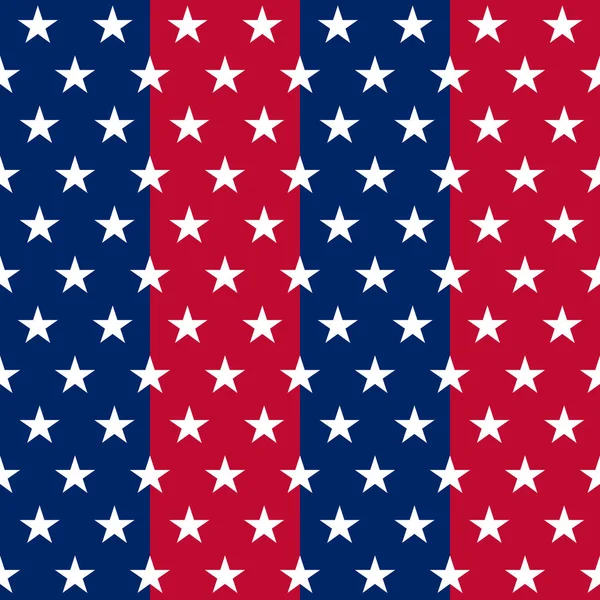 Бесшовный Рисунок Американскими Звездами Синем Красном Полосатом Фоне Печать Текстильного — стоковый вектор